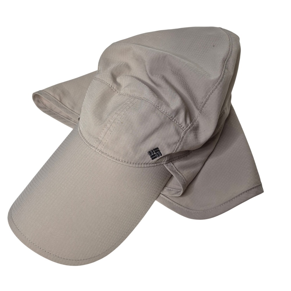 Columbia Sun Cap Mens OSFA Tan Ripstop Omni-Shade Neck Flap Hiking Fishing Hat